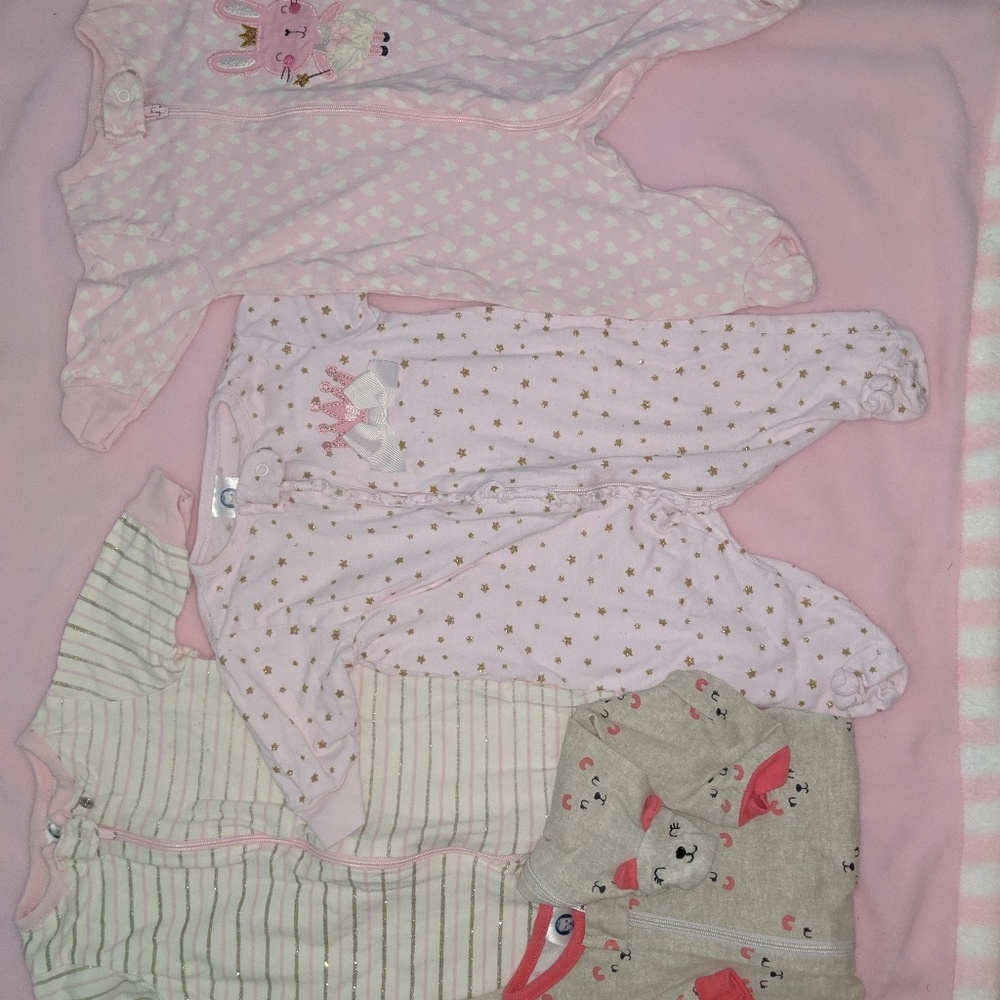 Baby girl Gerber one-piece sleepers